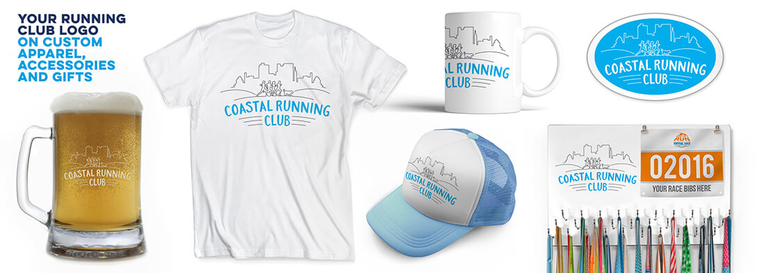 Your Running Club Logo on Custom Apparel, Accessories and Gifts Your Running Club Logo on Custom Apparel, Accessories and Gifts