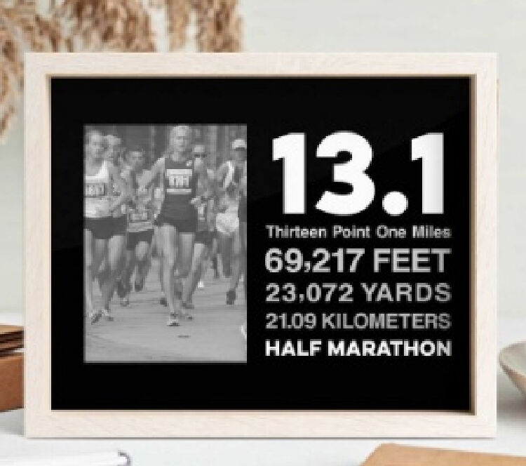 Marathon Runner Gift ALL RUNNING EVENTS ANY RACE NUMBER DISPLAY Framed Print 