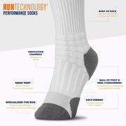 RunTechnology® Performance Mid-Calf Socks - White