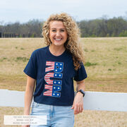 Running Short Sleeve Crop Tee - Patriotic Run