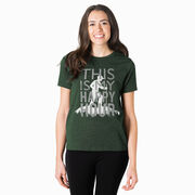 Hiking Short Sleeve T- Shirt - This Is My Happy Hour Hiker
