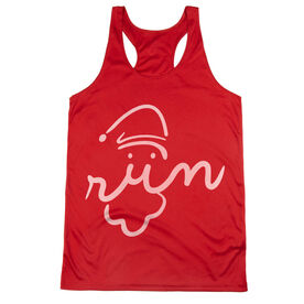 Women's Racerback Performance Tank Top - Santa Run Face