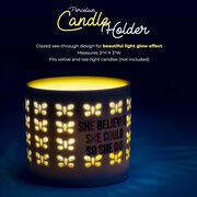 Soleil Home™ Porcelain Candle Holder - She Believed She Could