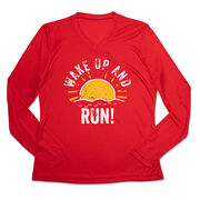 Women's Long Sleeve Tech Tee - Wake Up And Run