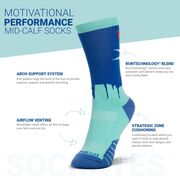 Socrates&reg; Mid-Calf Performance Socks - City Of Dreams