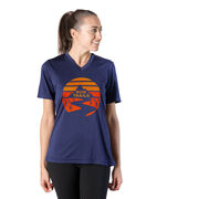 Women's Short Sleeve Tech Tee - Run Trails Sunset