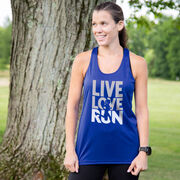 Women's Racerback Performance Tank Top - Live Love Run Silhouette