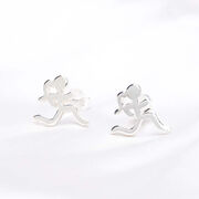 Sterling Silver Mini Running Stick Figure Post Earrings