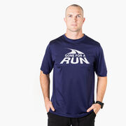 Men's Running Short Sleeve Performance Tee - Gone For a Run White Logo
