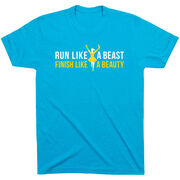 Running Short Sleeve T-Shirt - Run Like a Beast Finish Like a Beauty