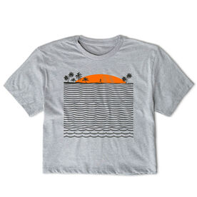 Running Short Sleeve Crop Tee - Chasing Sunsets
