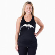 Women's Racerback Performance Tank Top - Trail Runner in the Mountains