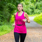 Women's Racerback Performance Tank Top - Life's Short Run Long (Mountains)