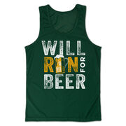 Men's Running Performance Tank Top - Will Run For Beer