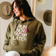 Statement Fleece Hoodie -  Run Now Wine Later (Bold)