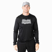 Men's Running Long Sleeve Performance Tee - Into the Forest I Must Go Running