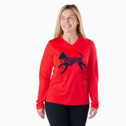 Women's Long Sleeve Tech Tee - I'd Rather Be Running with My Dog
