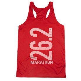 Women's Racerback Performance Tank Top - 26.2 Marathon Vertical