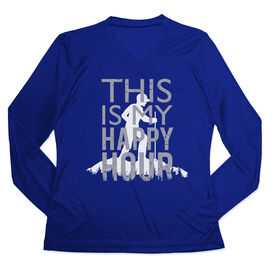 Women's Long Sleeve Tech Tee - This Is My Happy Hour Hiker