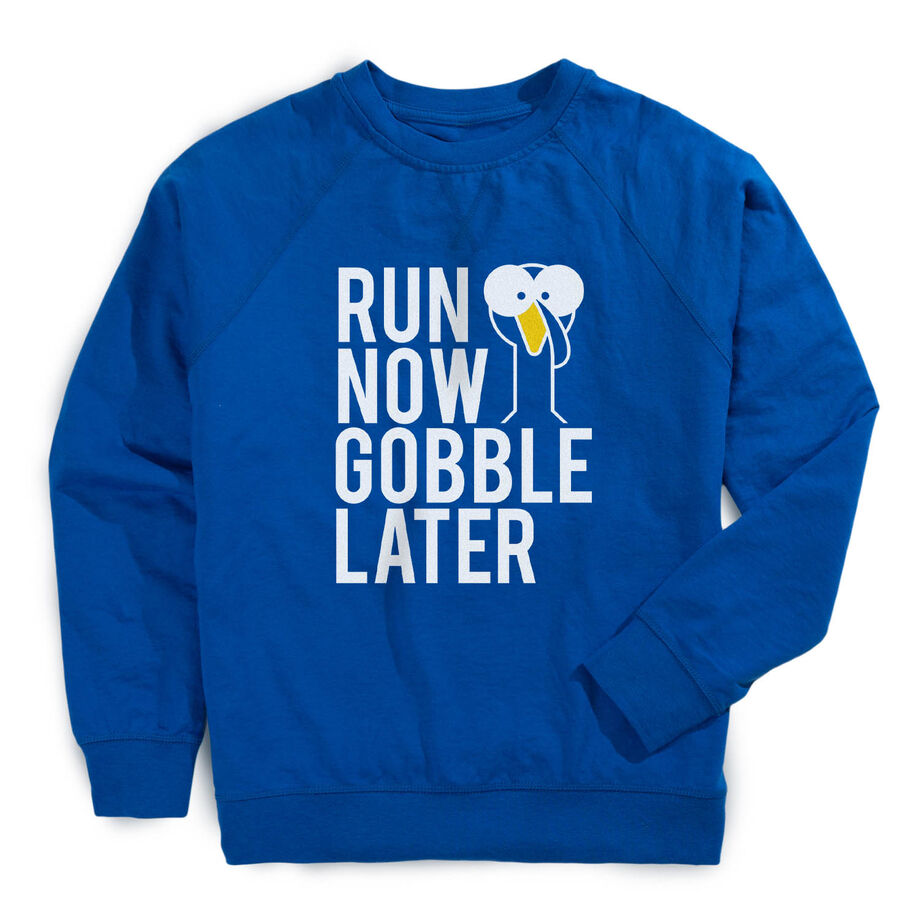 Running Raglan Crew Neck Pullover - Run Now Gobble Later (Bold)