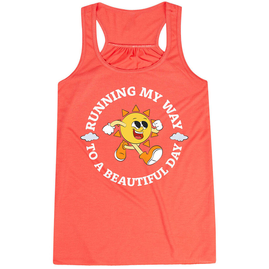Flowy Racerback Tank Top - Running My Way to a Beautiful Day
