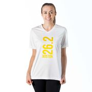 Women's Short Sleeve Tech Tee - Boston 26.2 Vertical