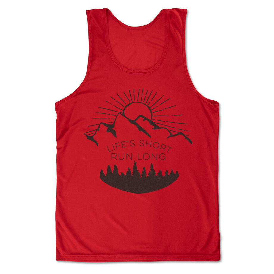 Men's Running Performance Tank Top - Life's Short Run Long (Mountains)
