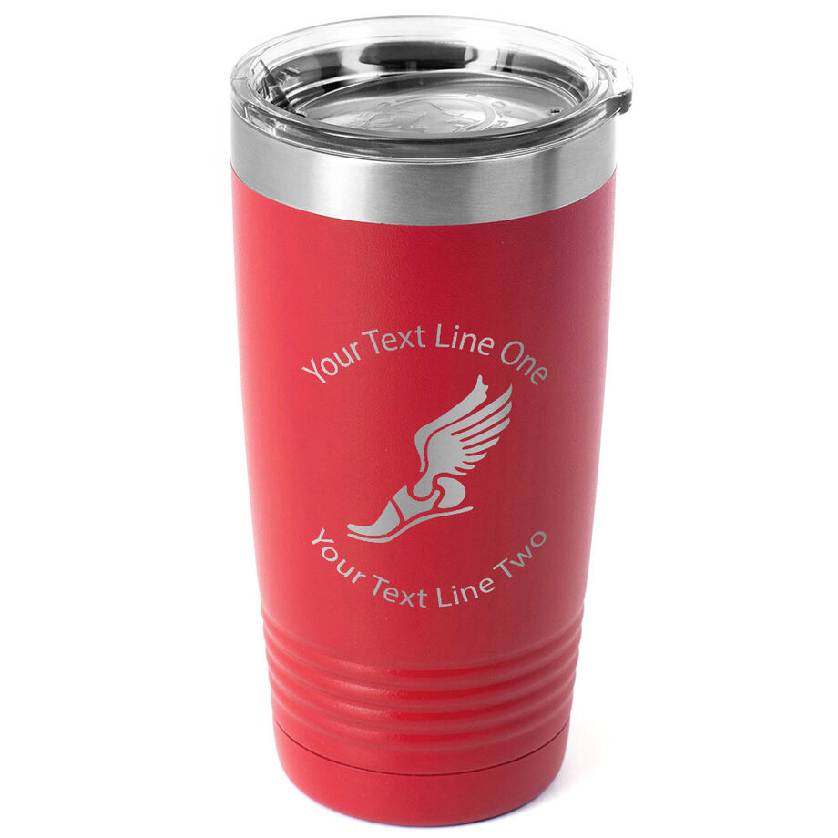 Track & Field 20 oz. Double Insulated Tumbler - Winged Foot Icon - Personalization Image