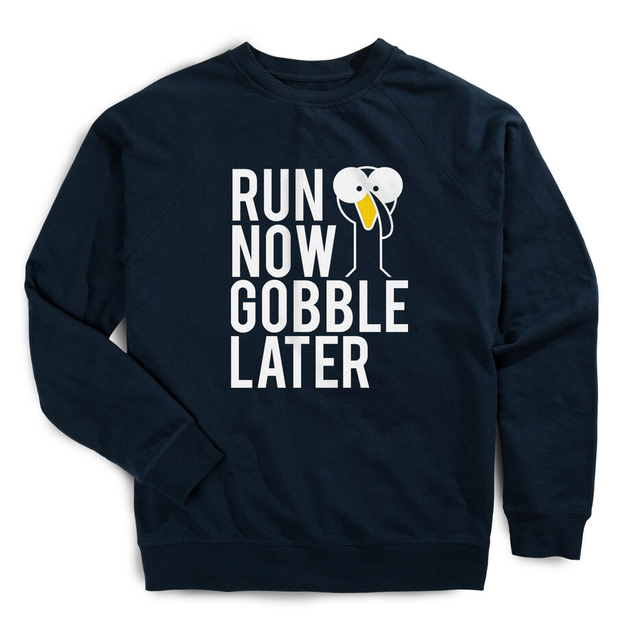Running Raglan Crew Neck Pullover - Run Now Gobble Later (Bold)