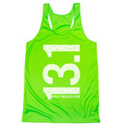 Women's Racerback Performance Tank Top - 13.1 Half Marathon Vertical