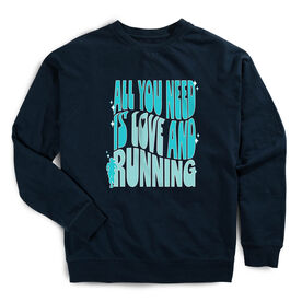 Running Raglan Crew Neck Sweatshirt - All You Need is Love and Running