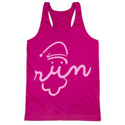Women's Racerback Performance Tank Top - Santa Run Face