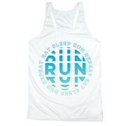 Women's Racerback Performance Tank Top - Eat Sleep Run Repeat