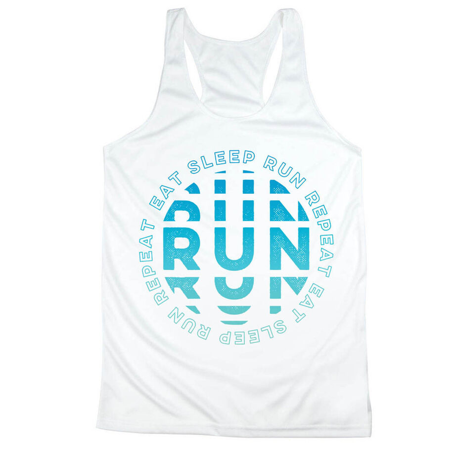 Women's Racerback Performance Tank Top - Eat Sleep Run Repeat