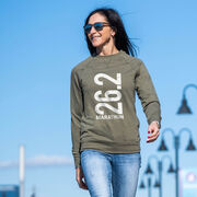 Running Raglan Crew Neck Pullover - 26.2 Marathon Vertical