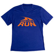 Women's Short Sleeve Tech Tee - Gone For A Run&reg; Logo (Orange)