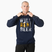 Statement Fleece Hoodie -  Will Run For Beer