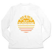 Women's Long Sleeve Tech Tee - Running is My Sunshine