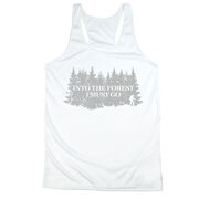 Women's Racerback Performance Tank Top - Into the Forest I Must Go Hiking