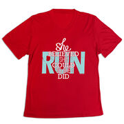 Women's Short Sleeve Tech Tee - She Believed She Could So She Did