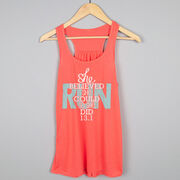 Flowy Racerback Tank Top - She Believed She Could So She Did 13.1