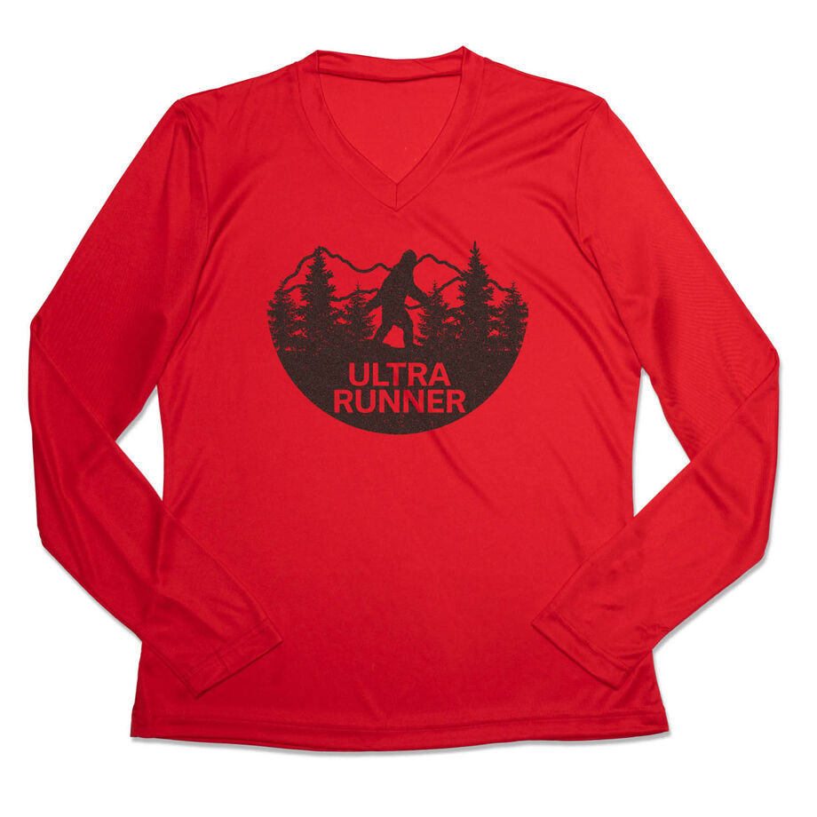Women's Long Sleeve Tech Tee - Ultra Runner Bigfoot