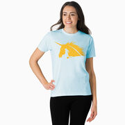 Running Short Sleeve T-Shirt - Run with Unicorns- Runner Girl