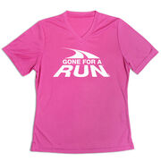 Women's Short Sleeve Tech Tee - Gone For a Run&reg; White Logo