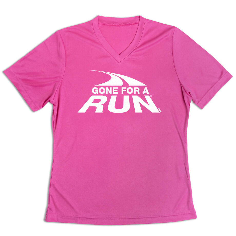 Women's Short Sleeve Tech Tee - Gone For a Run&reg; White Logo