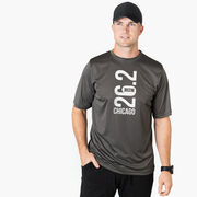 Men's Running Short Sleeve Tech Tee - Chicago 26.2 Vertical