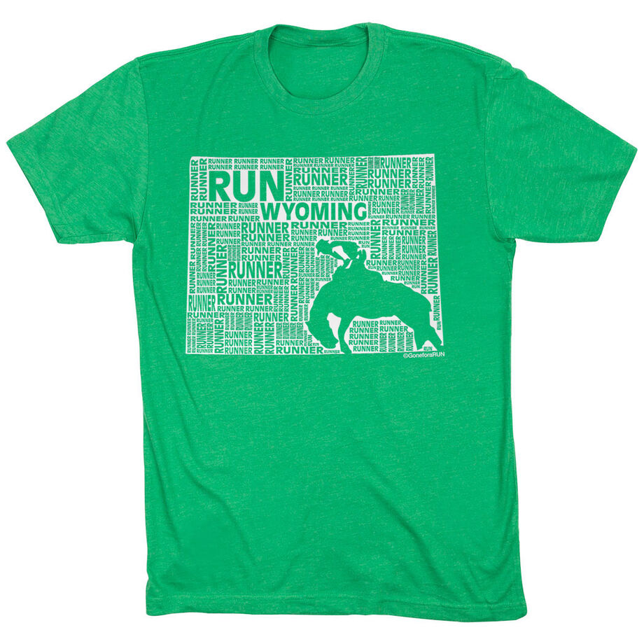 Running Short Sleeve T-Shirt - Wyoming State Runner 
