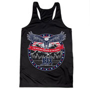 Women's Racerback Performance Tank Top - We Run Free Because Of The Brave