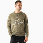 Running Raglan Crew Neck Pullover - Santa Run Face