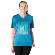 Women's Short Sleeve Tech Tee - All You Need is Love and Running